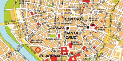 Mappa di Siviglia, in spagna, centro città