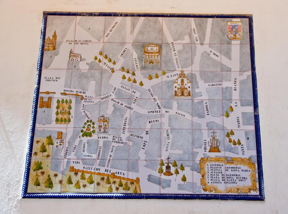 mappa del quartiere ebraico di Siviglia