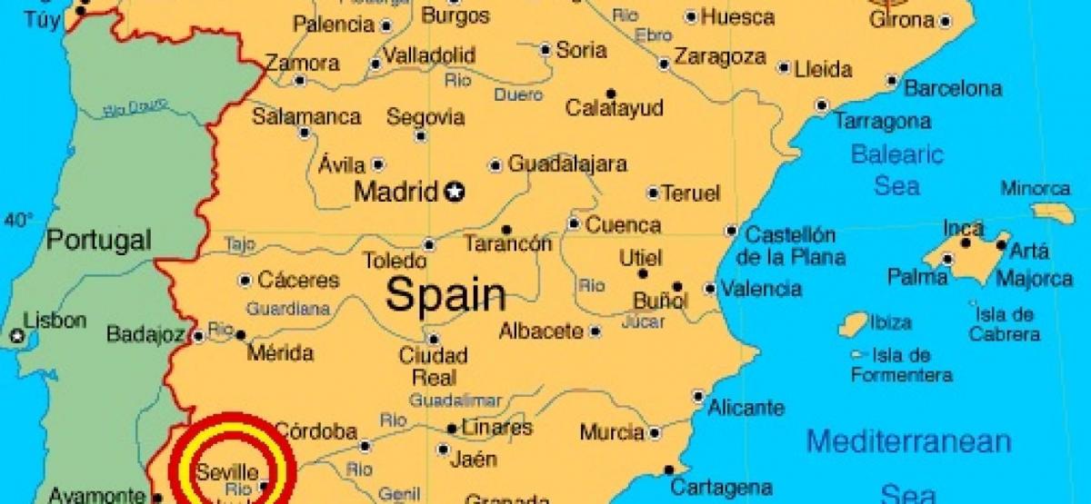 mappa della spagna mostra Siviglia
