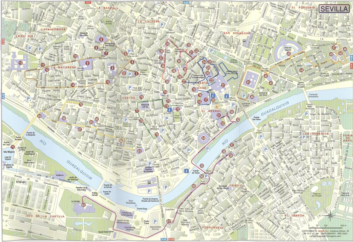 mappa stradale di Siviglia spagna