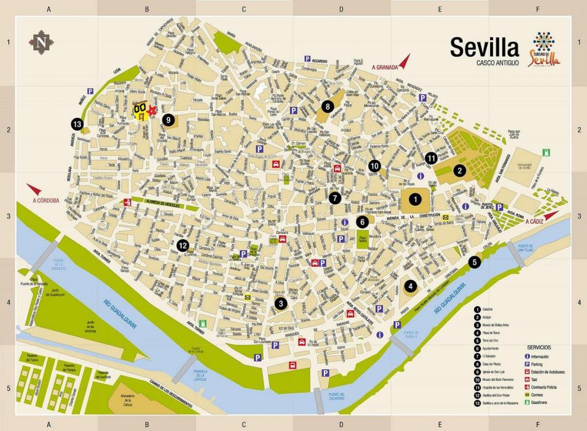 mappa di plaza de armas Siviglia 