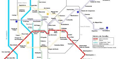 Mappa della metropolitana di Siviglia