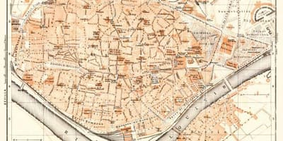 Mappa della città vecchia di Siviglia, in spagna
