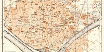 Mappa della città vecchia di Siviglia, in spagna