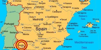 Sevilla, españa mappa