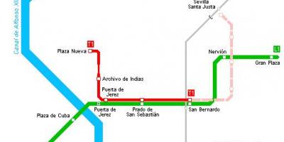 Mappa di Siviglia tram